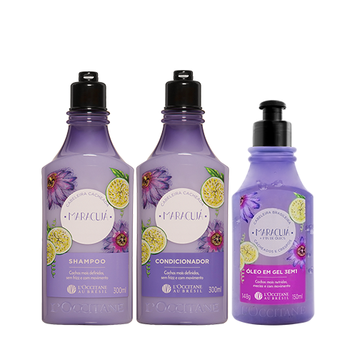 Rotina Cabeleira Shampoo, Condicionador e Óleo em Gel de Maracujá